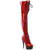 Pleaser - DELIGHT3029 Plateau overknee Laarzen - Rood/Zwart Product image